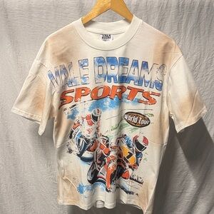 Vale forever White Graphic Tee with Motorcycle Print